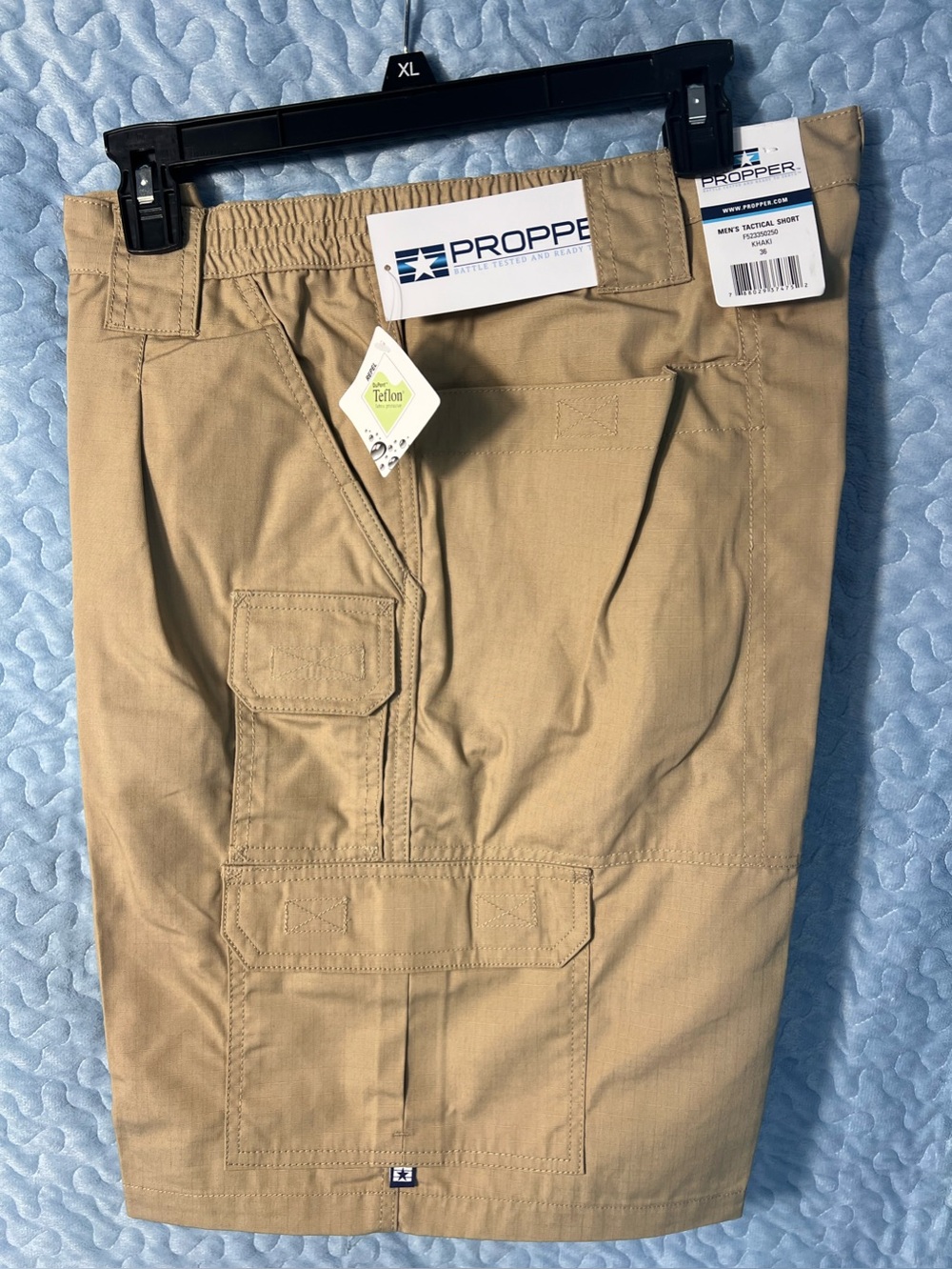 Propper Men's Khaki Cargo Shorts - Utility Pockets size 36